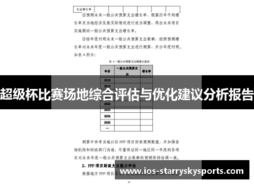 超级杯比赛场地综合评估与优化建议分析报告